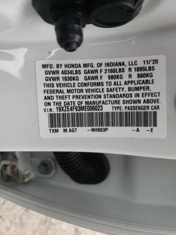 2021 HONDA INSIGHT TO 19XZE4F93ME006023