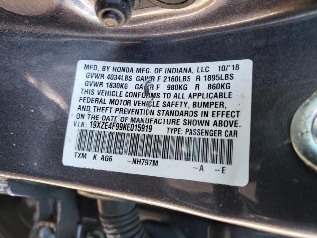 2019 HONDA INSIGHT TO 19XZE4F99KE015919