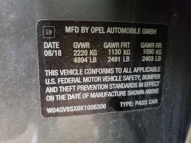 2019 BUICK REGAL TOUR W04GV8SX8K1006306