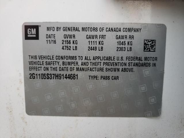 2G1105S37H9144681 Chevrolet Impala Lt 2017. Фото: 9