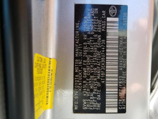 4T1BF3EK9BU744738 Toyota Camry Base 2011. Фото: 9