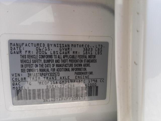 2015 NISSAN SENTRA S 3N1AB7AP4FY302573