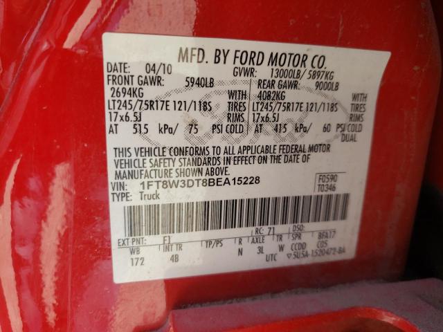 1FT8W3DT8BEA15228 Ford F350 Super 2011. Фото: 9