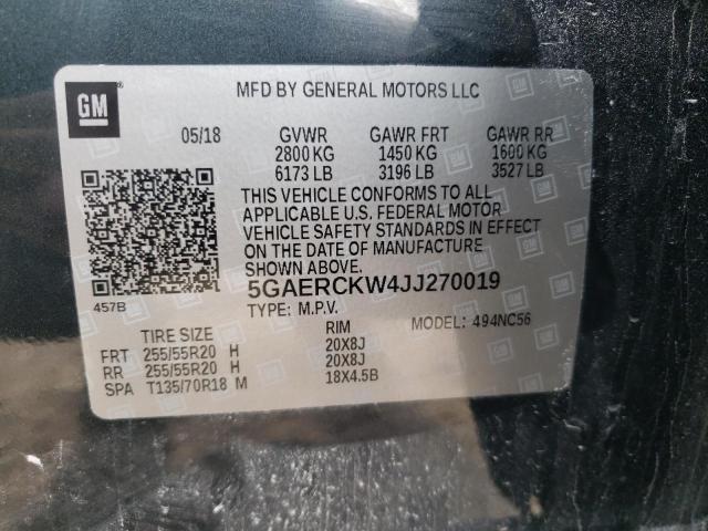 2018 BUICK ENCLAVE PR 5GAERCKW4JJ270019