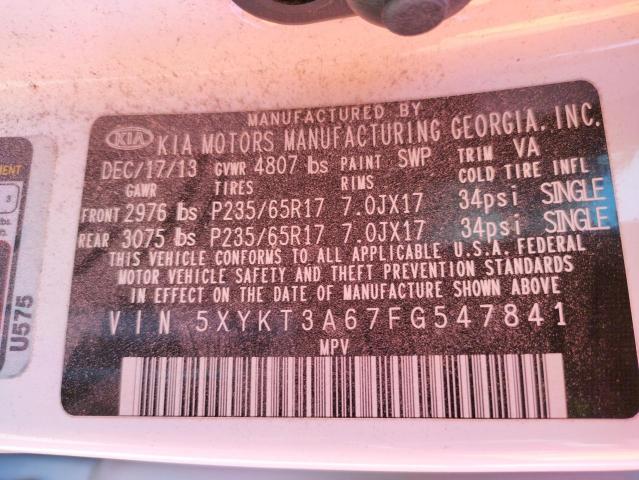 5XYKT3A67FG547841 KIA SORENTO LX