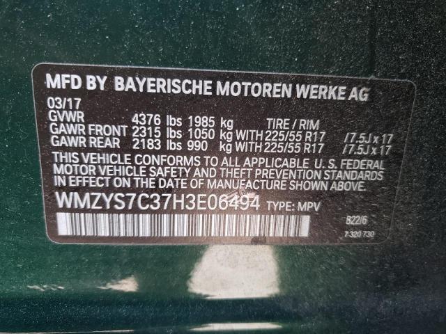 2017 MINI COOPER COU WMZYS7C37H3E06494