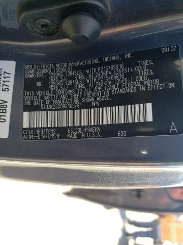 5TDZK23C08S109781 Toyota Sienna Ce 2008. Фото: 9