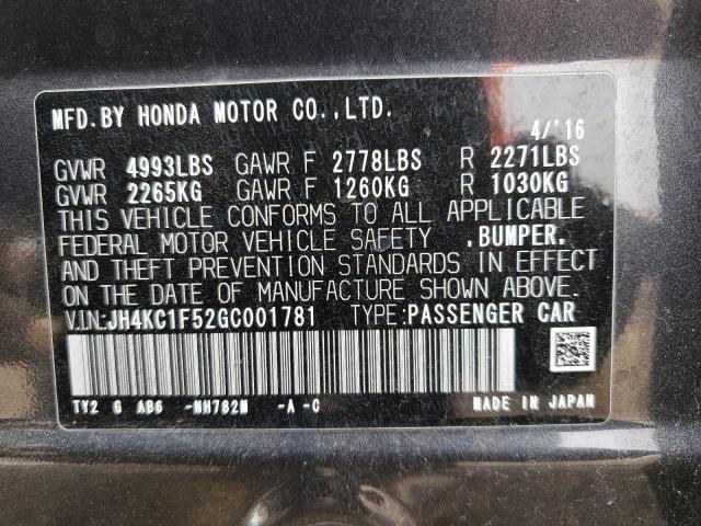 2016 ACURA RLX TECH JH4KC1F52GC001781