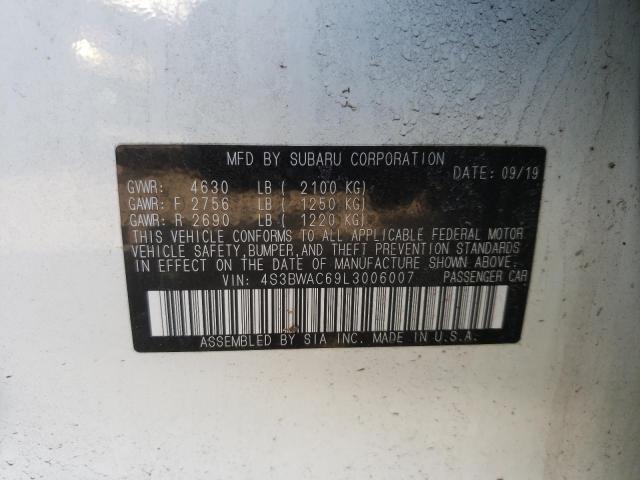 2020 SUBARU LEGACY PRE 4S3BWAC69L3006007