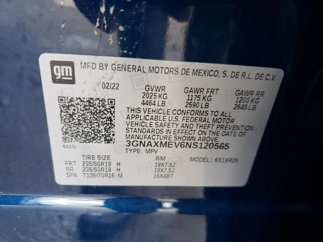 2022 CHEVROLET EQUINOX RS 3GNAXMEV6NS120565