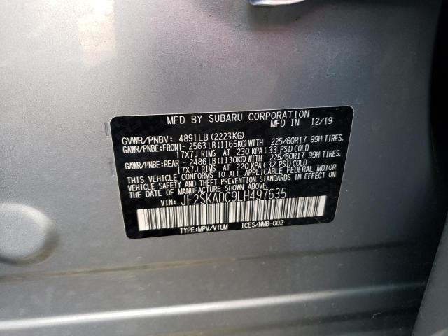 2020 SUBARU FORESTER JF2SKADC9LH497635