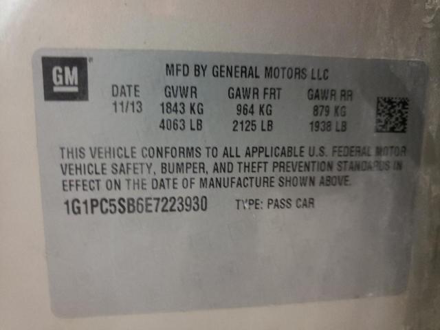 1G1PC5SB6E7223930 Chevrolet Cruze Lt 2014. Фото: 9