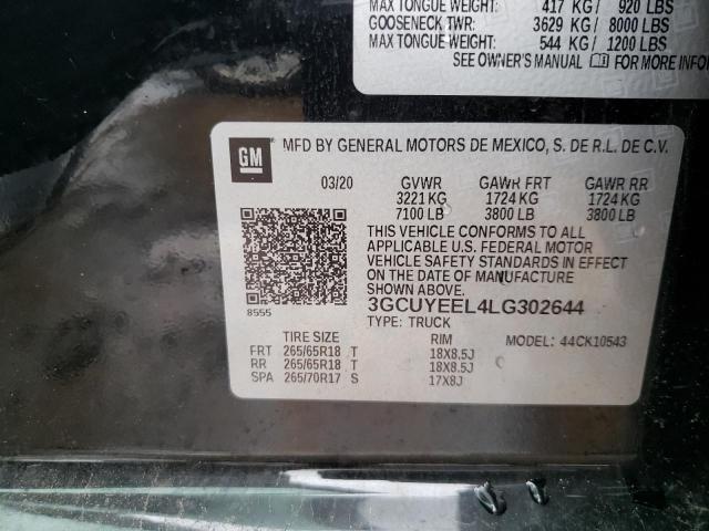 2020 CHEVROLET SILVRDO LT 3GCUYEEL4LG302644