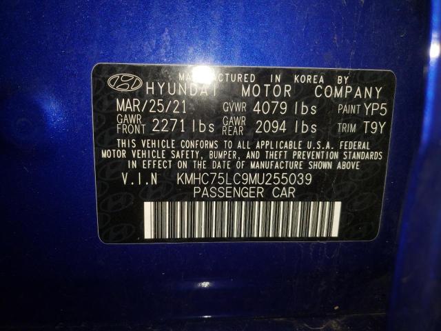 2021 HYUNDAI IONIQ SE KMHC75LC9MU255039