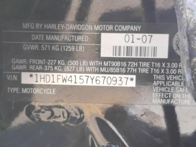 2007 HARLEY-DAVIDSON FLHRI SHRI 1HD1FW4157Y670937
