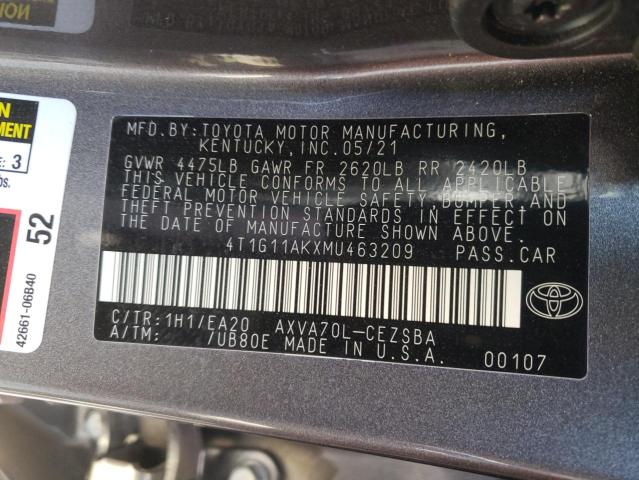 4T1G11AKXMU463209 Toyota Camry Se 2021. Фото: 9