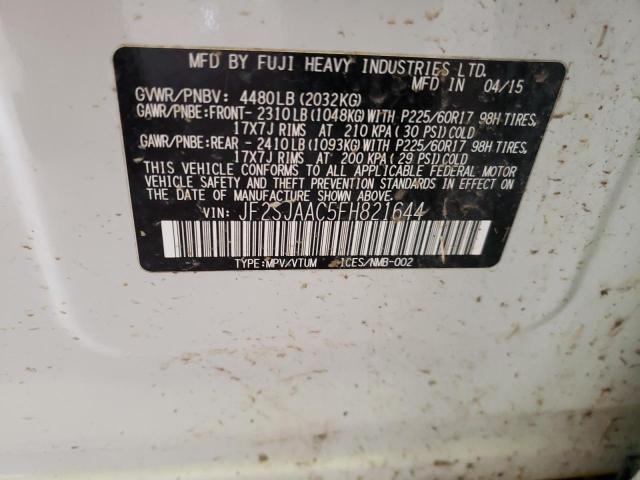 2015 SUBARU FORESTER 2 JF2SJAAC5FH821644