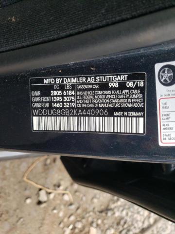 2019 MERCEDES-BENZ S 560 4MAT WDDUG8GB2KA440906