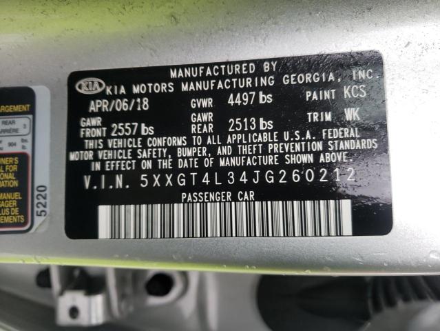 5XXGT4L34JG260212 Kia Optima Lx 2018. Фото: 9