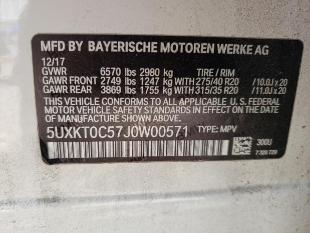 2018 BMW X5 XDR40E 5UXKT0C57J0W00571