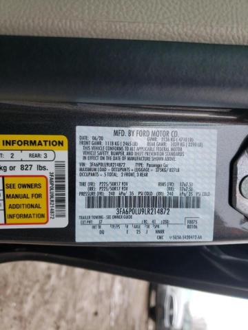 3FA6P0LU9LR214872 Ford Fusion Se 2020. Фото: 9