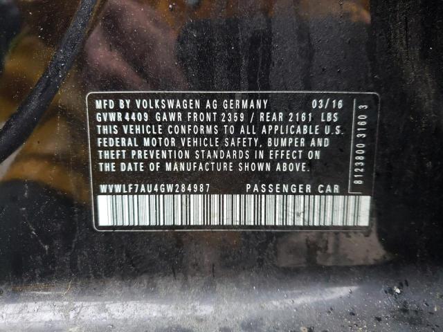 2016 VOLKSWAGEN GOLF R WVWLF7AU4GW284987