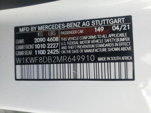2021 MERCEDES-BENZ C 300 W1KWF8DB2MR649910