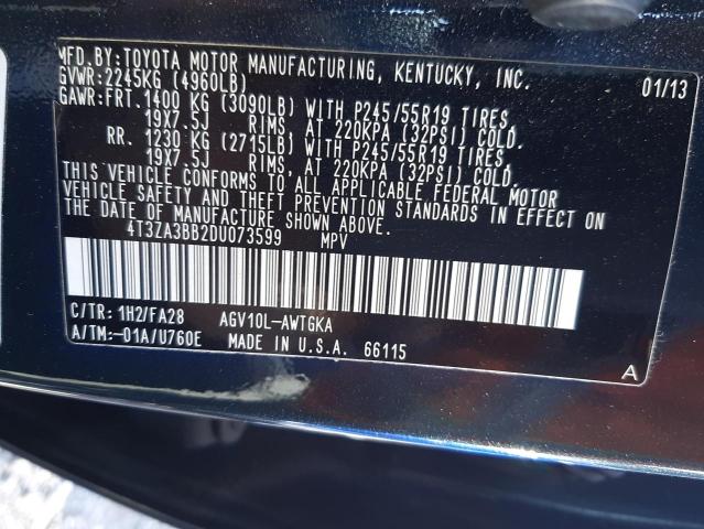 4T3ZA3BB2DU073599 Toyota Venza Le 2013. Фото: 9
