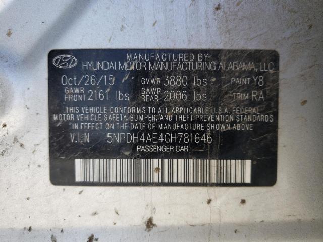 5NPDH4AE4GH781646 Hyundai Elantra Se 2016. Фото: 9