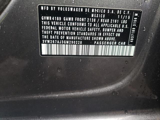 2016 VOLKSWAGEN JETTA S 3VW267AJ3GM290228