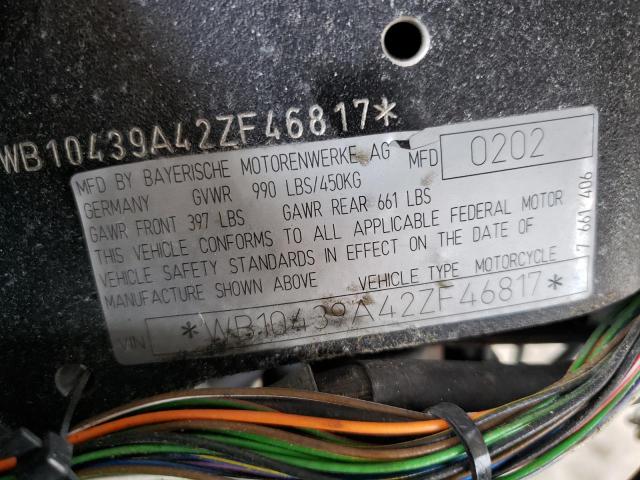 2002 BMW R1150 R WB10439A42ZF46817