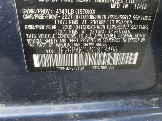 JF2GPAKC9D2813498 Subaru Xv Crosstr 2013. Фото: 9