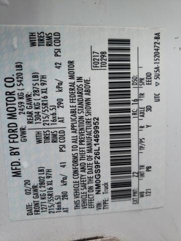 2020 FORD TRANSIT CO NM0GS9F26L1469952