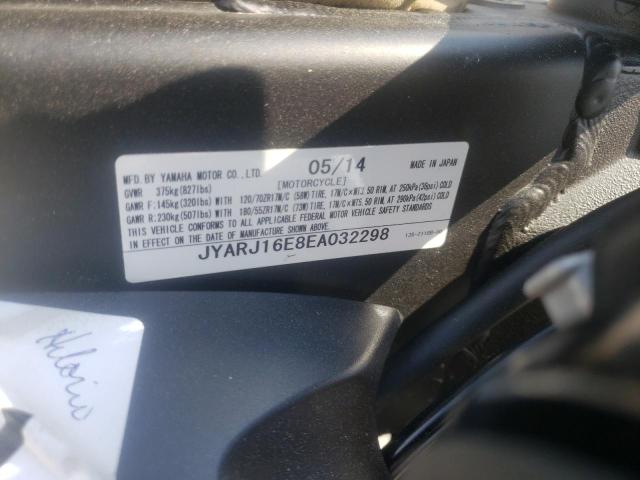 2014 YAMAHA YZFR6 JYARJ16E8EA032298