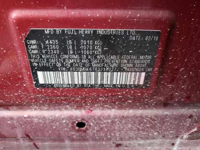 4S3BMBK67A3238227 Subaru Legacy 2.5 2010. Фото: 9