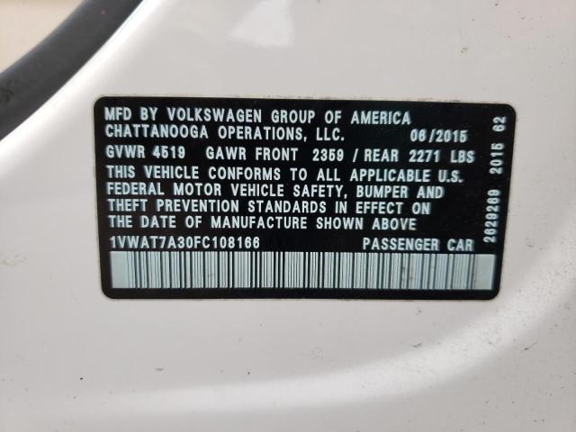 2015 VOLKSWAGEN PASSAT S 1VWAT7A30FC108166