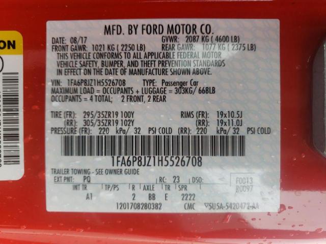 2017 FORD MUSTANG SH 1FA6P8JZ1H5526708