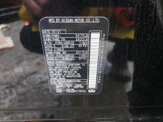 2022 INFINITI QX55 LUXE 3PCAJ5J3XNF101045