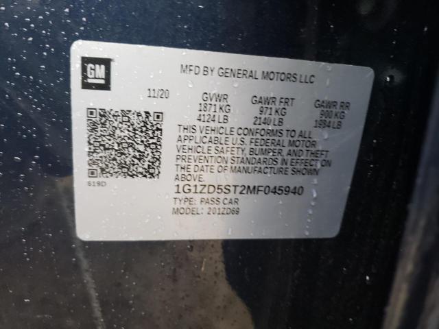 1G1ZD5ST2MF045940 Chevrolet Malibu Lt 2021. Фото: 9