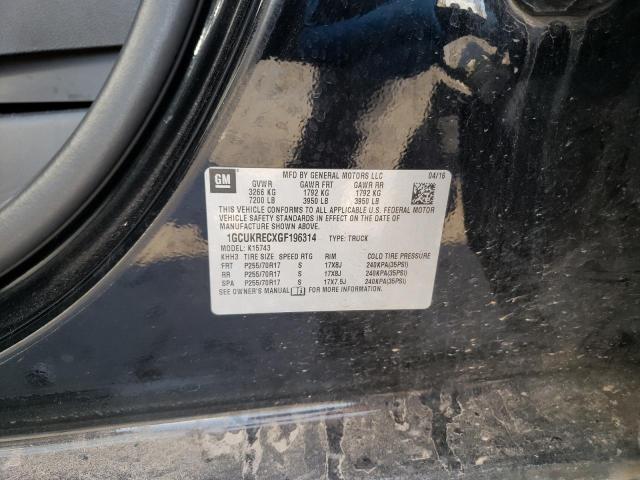 2016 CHEVROLET SILVERADO 1GCUKRECXGF196314