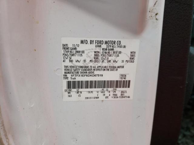 1FTFX1EF6DKD67519 Ford F150 Super 2013. Фото: 9