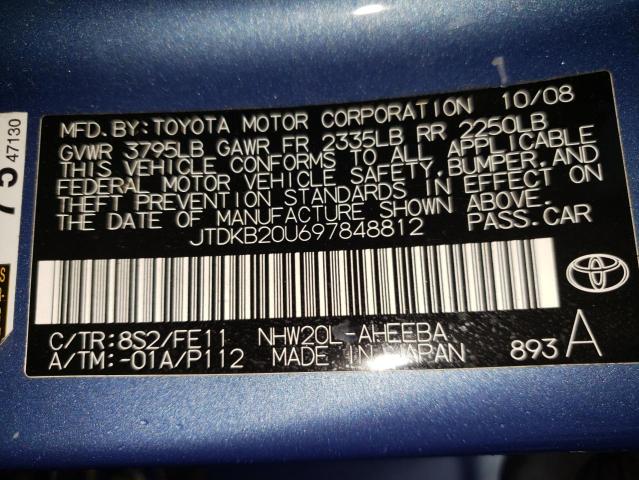 JTDKB20U697848812 Toyota Prius 2009. Фото: 9