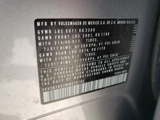 3VV2B7AX2MM010105 Volkswagen Tiguan Se 2021. Фото: 9