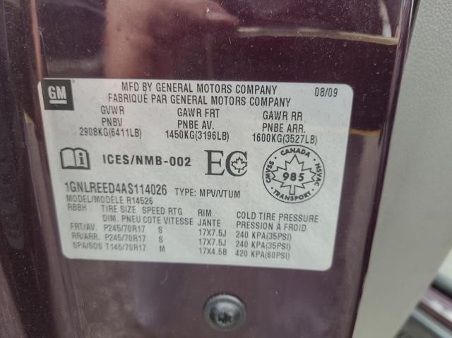 1GNLREED4AS114026 Chevrolet Traverse L 2010. Фото: 9