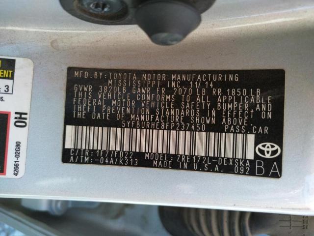 5YFBURHE8FP237450 Toyota Corolla L 2015. Фото: 9