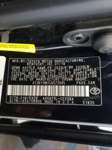2018 TOYOTA CAMRY L 4T1B11HK1JU572685