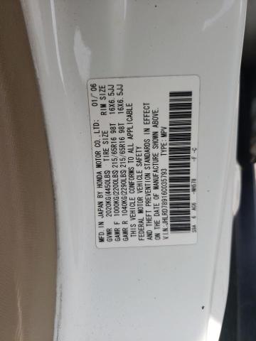JHLRD78916C035793 Honda Cr-V Se 2006. Фото: 9