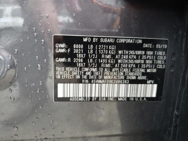 2019 SUBARU ASCENT PRE 4S4WMAFD9K3486383