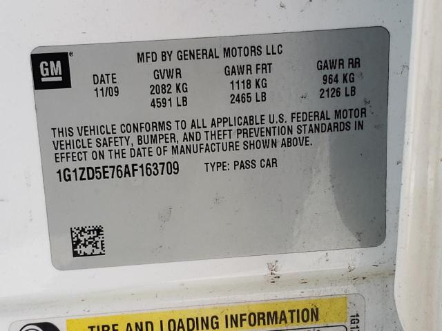 1G1ZD5E76AF163709 Chevrolet Malibu 2Lt 2010. Фото: 9
