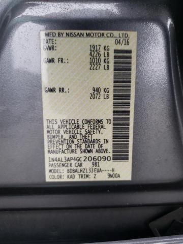 2016 NISSAN ALTIMA 2.5 1N4AL3AP4GC206090